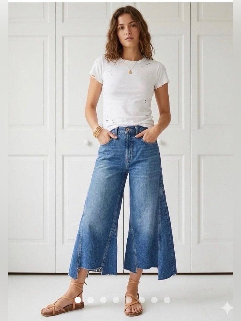 Free People Ripple Wide Leg Crop Jeans SOLD OUT BNWT size 27